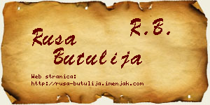 Rusa Butulija vizit kartica